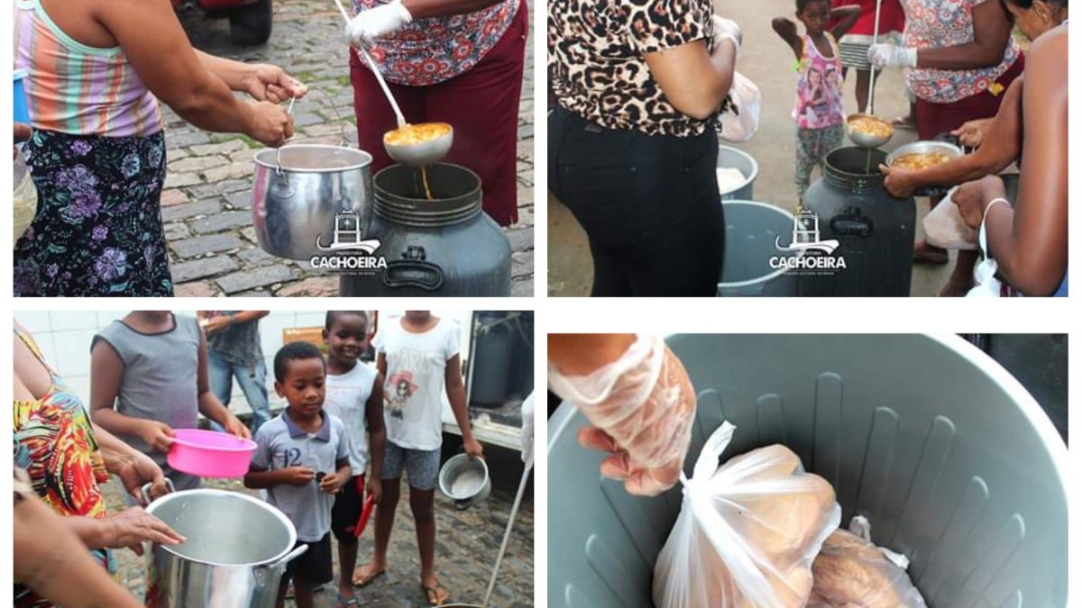 CACHOEIRA: Prefeitura realiza diariamente a distribuição de 2.500 pães e 300 litros de sopa para famílias carentes da sede do município