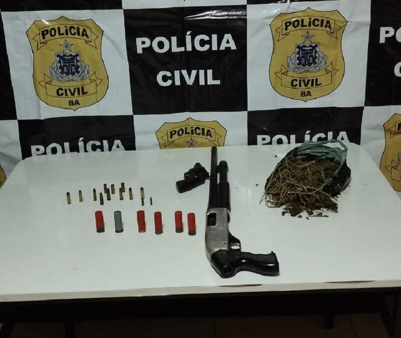 Suspeito é preso com armas de fogo e droga em Cruz das Almas