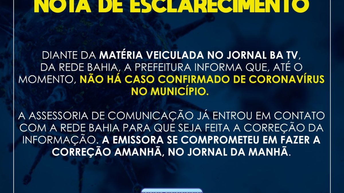 Prefeirura de São Félix informa: Jornal BA TV se equivocou e passou uma informação incorreta