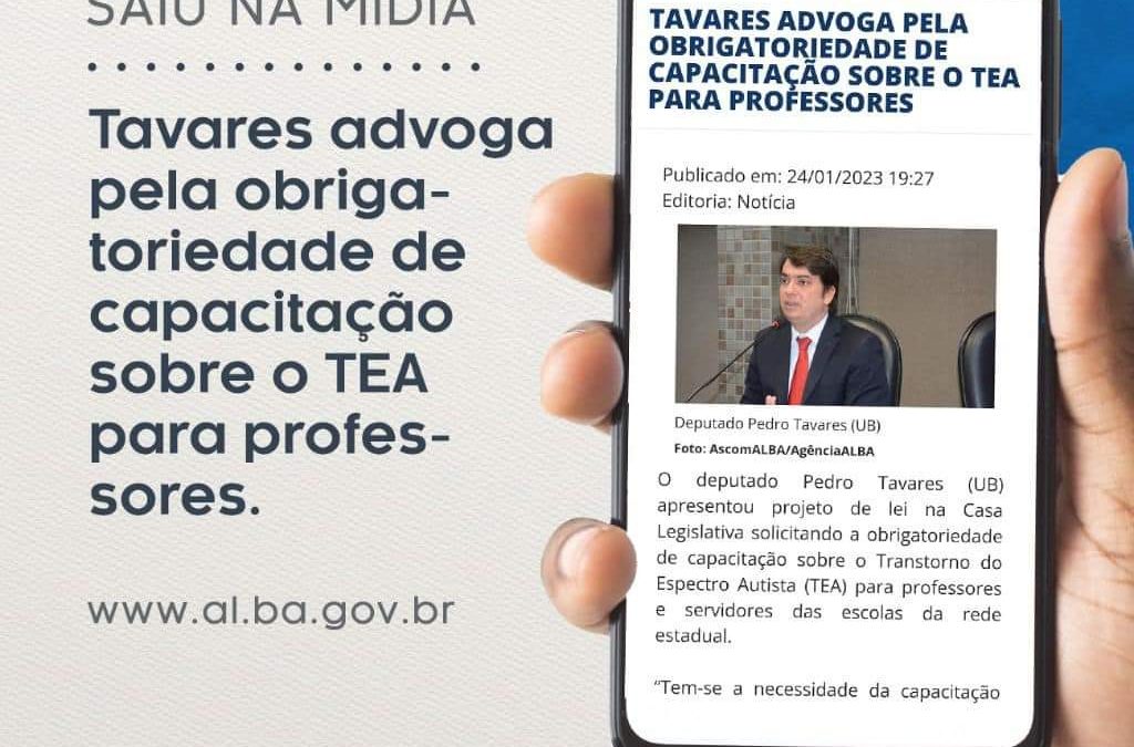 Deputado Pedro Tavares apresenta projeto de lei solicitando obrigatoriedade de capacitação sobre o Transtorno do Espectro Autista (TEA) para professores e servidores das escolas da rede estadual.